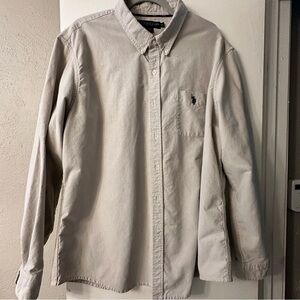 U. S. Polo Association Men's Beige Button Down Oxford Size XXL